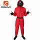 thumbnail image 1 of 2022 Calamar Juego Cosplay Disfraz Mono Jefe Abrigo Máscara Guantes Redondo Seis Mismo Villano Rojo Adulto Niño De Fiesta De Halloween, 1 of 3