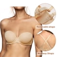 thumbnail image 5 of Women's Underwire Bra Convertible Strapless T Shirt Bra Seamless Underwear Bra Pack of 3, 5 of 7