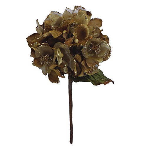 Vickerman 29" Gold Velvet Hydrangea Artificial Christmas Pick
