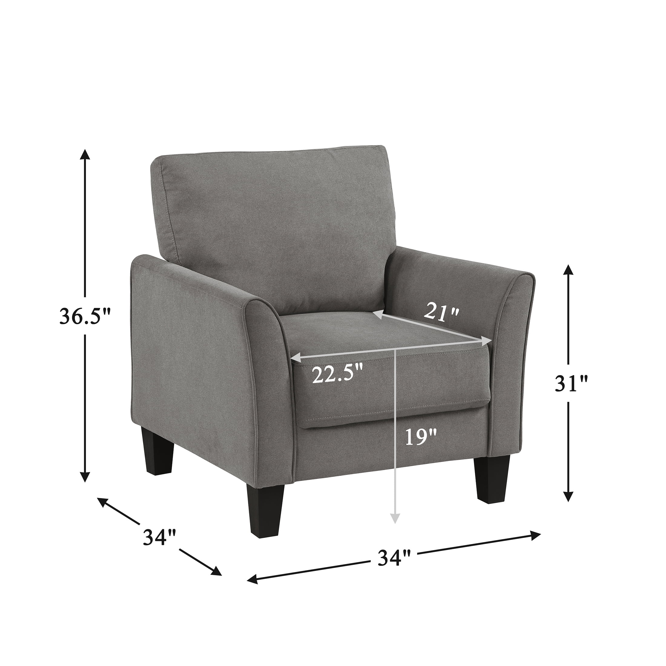 OakvillePark Islewyn Textured Fabric Accent Chair, Brownish Gray