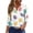 #01 Dark Green, variant on Women Easter shirt V-Neck 3/4 Length Sleeve Colored Eggs Print Tunic Tops Dressy Trendy Casual Shirts Floral Y2k T Shirt, #01 Light Blue, XL