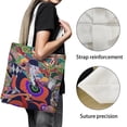 thumbnail image 3 of Mononoke Second Chapter: Hinezumi Bolso de tela con estampado de lienzo para mujer, bolsa de compras reutilizable y estética, con cremallera interior, regalo para mujer,38*45cm., 3 of 6