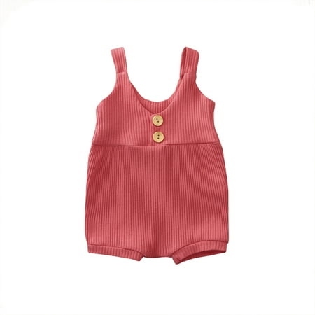 

Little Girl Clothing Romper Toddler Solid Color Girl s Sleeveless Jumpsuit Ribbed Suspender Overalls Baby Girls Pants