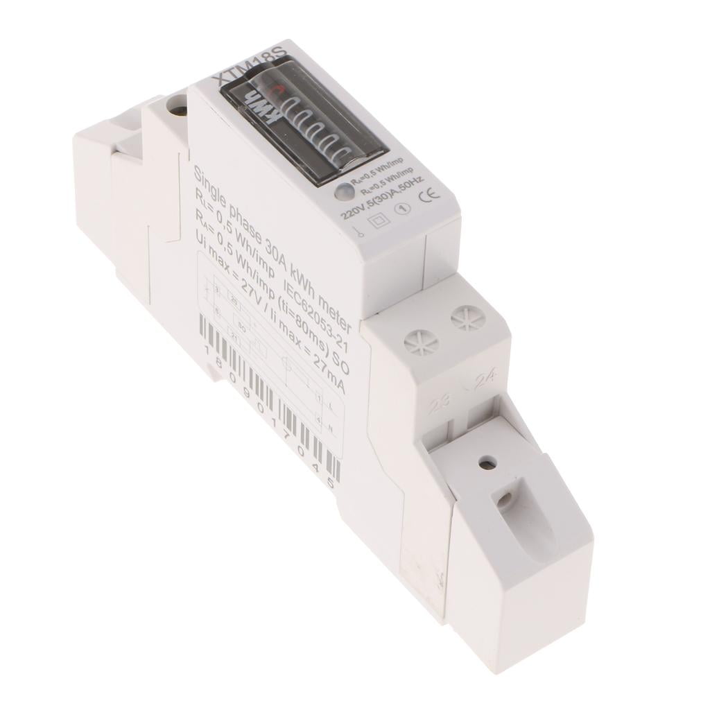 Miulika Single-phase Single-pole Wire Output KWh Counter DIN Rail Mounting - Electronic