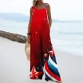 thumbnail image 6 of JURANMO Wide Leg Overalls for Women American Flag 4th of July Outfits Summer Sleeveless Strap Cute Jumpsuits Casual Loose Onesie Pants Red L Ofertas Flash Del Dia, 6 of 9