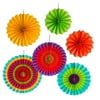6 Pieces Colorful Hangings Paper Fan Paper Garland for Birthday Wedding Decor Fiesta Party Supplies Rainbow Paper Fans Hangings Mexican Party Decorations