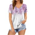 thumbnail image 2 of Blusa de manga corta con cuello en V informal para mujer a la moda, camisetas de verano Pompotops  hkajfhjk471694, 2 of 5