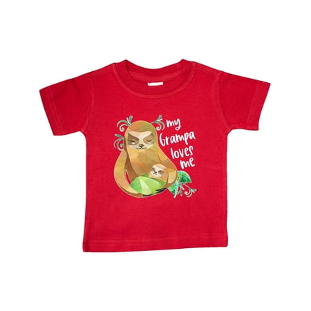 

Inktastic My Grampa Loves Me Cute Sloth and Baby Gift Baby Boy or Baby Girl T-Shirt