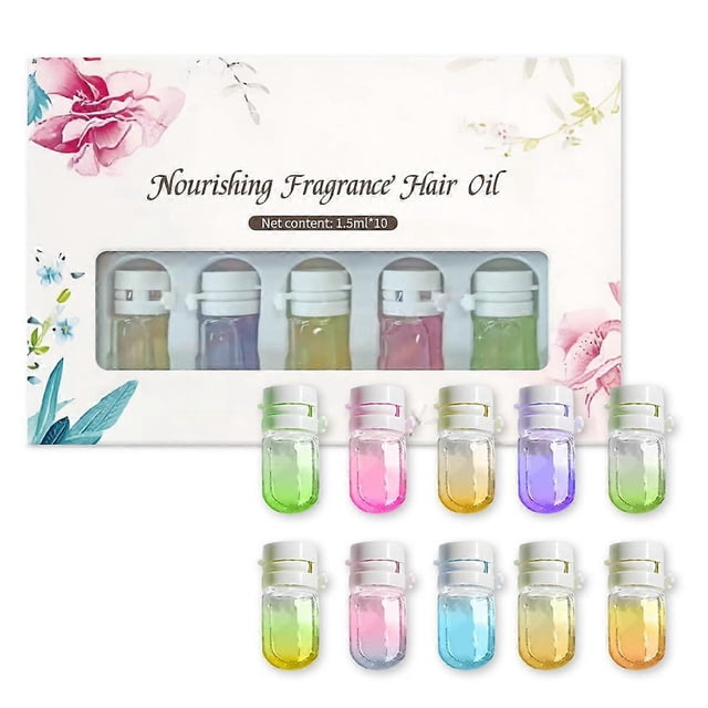 10PCS Travel Size Hair Perfume Oil 2in1 Hair Oil for Frizzy Dry Damaged Hair Mini Set