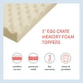 Mellow 3" Egg Crate Memory Foam Mattress Topper with Copper Infusion