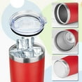 thumbnail image 3 of Vaso de 20 Oz con Tapa, Vasos Aislados de Acero Inoxidable, Vaso de Café de Viaje, Vaso de Agua Aislado Al Vacío de Doble Pared a Granel para Mujer, Hombres, Ella, Él, Oficina en Casa (Rojo), 3 of 8