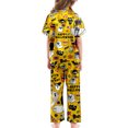 thumbnail image 6 of JAJAHO Halloween Kids Pajamas Set Boys Girls Satin 3 Piece Short Sleeve Sleepwear With Pants And Shorts 3-13Y, 6 of 7