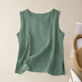 thumbnail image 2 of yillto Cotton Linen Tank for Womens Sleeveless Round Neck Loose Tops Crop Casual Summer Shirts Tanks, 2 of 5