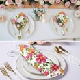 thumbnail image 2 of Pink Orange Floral Cloth Napkins, Spring Blossom Botanical Flowers Washable and Reusable Dinner Napkins Set of 6, Table Napkin for Kitchen Party Birthday Wedding Hotel Housewarming 20"x20", 2 of 8