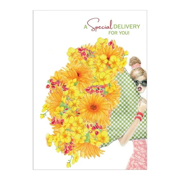 Jumbo Valentine's Day Greeting Card (8X11) by Ann Scott Design | Single Supersized Card (Bouquet of Flowers)
