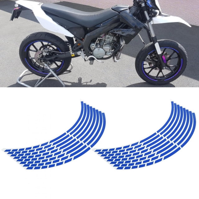 Pegatinas Reflectantes Para Tiras De Ruedas, Accesorios De Decoración De Motocicletas, 16 Piezas De 16 A 18 Pulgadas, Coloridas Pegatinas De Borde Retrorreflectantes, Decoración