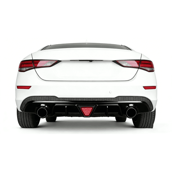 Rear Bumper Diffuser with LED Lamp & Dual Pipe Exterior Decoration Compatible with Nissan Sentra Sylphy 2020-2022 Body Kit Exterior Accessory
