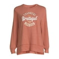 thumbnail image 2 of Positivitees Women's Fall Graphic Tee, Long Sleeve T-Shirt Thankful Trio, Sizes S-3XL, 2 of 5