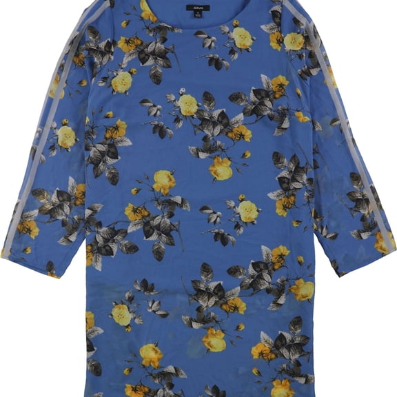 Alfani Womens Racer Stripe Tunic Blouse, Blue, Plus Size, 1X