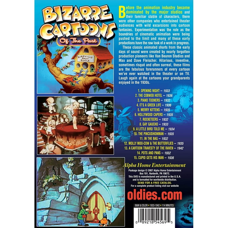 Bizarre Cartoons of the Past (DVD), Alpha Video, Animation