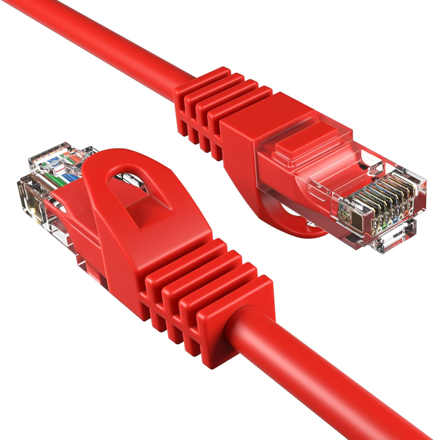 Cat6 5FT Network Ethernet Patch Cable, 550MHz Internet Wire for Router, Modem, PC, Laptop, TV, Printer, Console, Copper-Clad Aluminum, 10-Pack, Red, Cables Direct Online