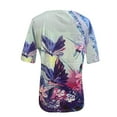 thumbnail image 5 of Birdeem T-Shirt à Col en V pour Femmes, Mode Décontractée, Grande Taille, Imprimé de Fleurs Pittoresques, 5 of 5