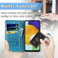thumbnail image 2 of Wallet Case for Samsung Galaxy A14 5G, Lovely Cute Cat Dog Embossed Pattern Cartoon PU Leather Flip Folio Cover with Card Slots Cash Holder Kickstand Magnetic Secure Clasp Shockproof Case,Blue, 2 of 9