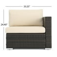 thumbnail image 5 of Noble House Santa Outdoor Wicker 7 Seater Sectional Sofa with Cushions, 5 of 11