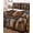 Mocha Brown, variant on Full Size Quilt Bedding Set, Desert Camels Reversible Summer Quilt 3 Pieces, Wildlife Brown Animals Blue Geometric Lightweight Bedspreads Coverlets with 2 Pillow Shams for All Seasons
