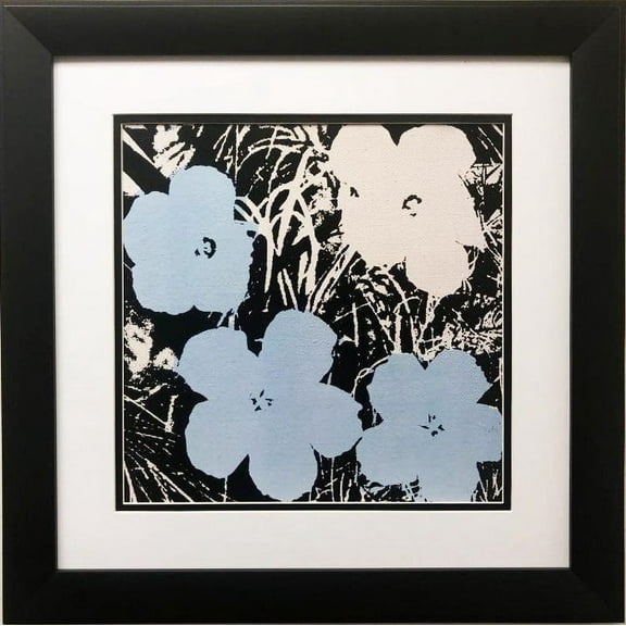 Andy Warhol "Flowers" (Blue & Ivory) CUSTOM FRAMED Pop Art Generic