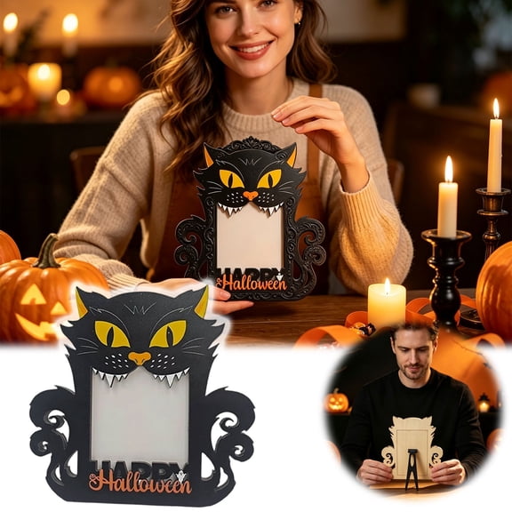 Ailezt Halloween Decor Desktop Ornament Decorative Photo Holder For Halloween Gothic Home Shelf Themed Display Stand