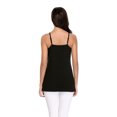 thumbnail image 6 of Charmo Women's Basic Casual Long Camisole with Adjustable Straps Neck Cami Tank Top Black, 6 of 6