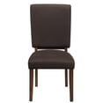 thumbnail image 2 of JERFIT Modern Dining Chairs Set of 2, Brown Fabric Upholstered Side Chairs with Walnut Finish Wood Frame for Kitchen and Dining Room, 2 of 6