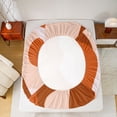thumbnail image 5 of jejeloiu Modern Abstract Geometric Full Size Sheets,Red Orange Stripe Bed Sheets For Girls Boys 4 Pieces, 5 of 7