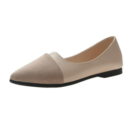 

Summer Savings Clearance! 2023 TUOBARR Flats Shoes for Womens Casual Shoes Women s Flat Sole Color Blocking Pointed Irregular Shallow Mouth Shoes Beige