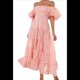 thumbnail image 3 of Vestidos Largos de Mujer con Escote Cuadrado, Corta Abullonada y Fruncido, Corte A, con y Fruncido. Rosa S, 3 of 10