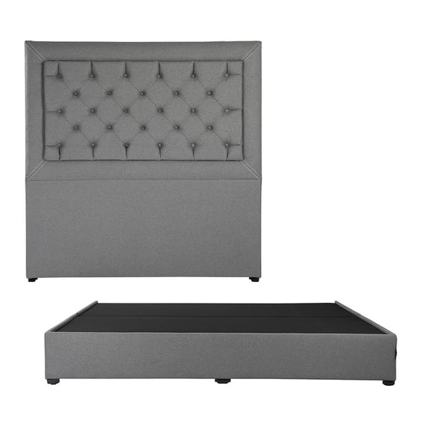 Box Base cama King Size + Cabecera Mary Gris