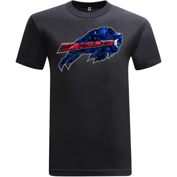 Game Garment Football Team Fan Sports Short Sleeve Crewneck Mens T-Shirts - Football Graphic Tees Men - Buffalo Steampunk Black XS-3XL
