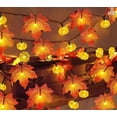 thumbnail image 4 of Guirnalda de luces LED con hojas de arce otoñales para Halloween de Janrevotw. Decoraciones para patios y fiestas de Halloween., 4 of 8