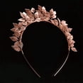 thumbnail image 4 of Bridal Leaf Tiara Crown Gold Leaf Headband Handmade Leaf Headpiece for Wedding Prom Party Festival Hair Jewelry, 4 of 10