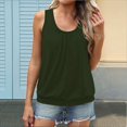 thumbnail image 4 of Camiseta de Tirantes Holgada de Verano para Mujer, Plisada, con Cuello Redondo, Informal, Sin Mangas, Verde , Talla XL, 4 of 8