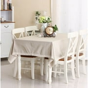 Enova Home 54"x 80" Natural Simple Rectangle Cotton and Linen Tablecloth Decorative Table Top Cover