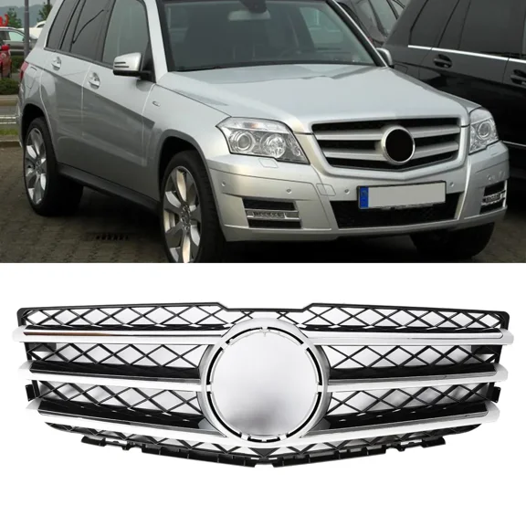 Silver Front Grille W/O Emblem For Mercedes Benz GLK X204 2010 2011 2012