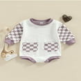 thumbnail image 2 of Combinaison à Manches Longues pour Bébés Filles, Barboteuse pour Nourrissons Garçons, Imprimé de Lettres « French Fries », Combinaison Chandail en Molleton Gris 6-12 Mois, 2 of 7