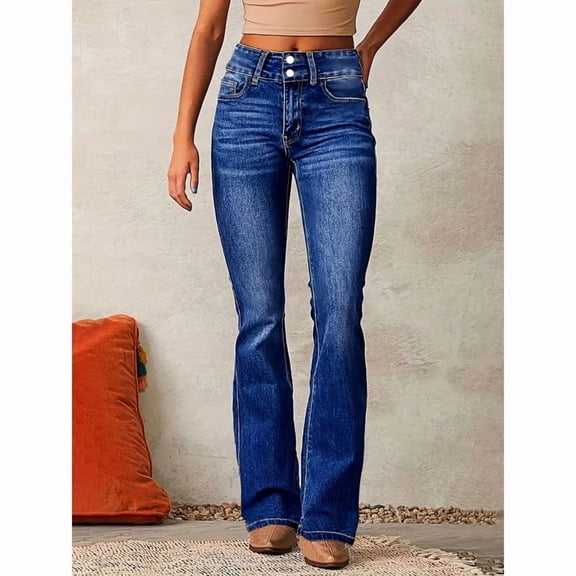 2026 New Retro Stretch Denim Jeans for Women, Washed and Slightly Flared Pants