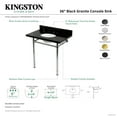 thumbnail image 4 of Kingston Brass KVPK36228K381 Imperial 36" Black Granite Console Sink with Stainless Steel Legs (8-Inch, 3-Hole), Black Granite/Polished Chrome, 4 of 4