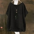 thumbnail image 6 of Women Linen Shirt Peasant Tops For Women Gauze Shirts For Women Boho Peasant Gauze Blouses Summer Blouses For Women Loose Fit Tee Shirt Women Gauze Tunic Tops For Women Black L, 6 of 9
