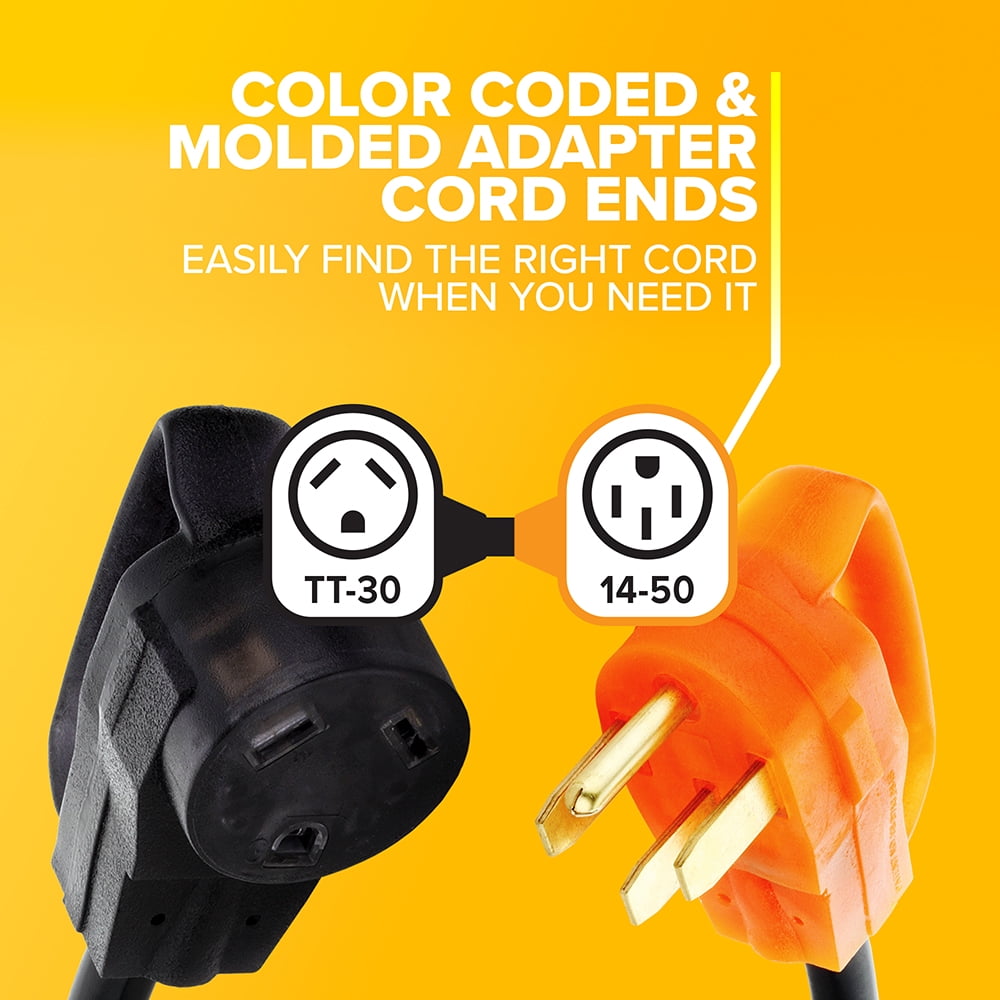 Reliance Controls Color Connect 10/3 SJTW 120 V 12 in. L Adapter Cord