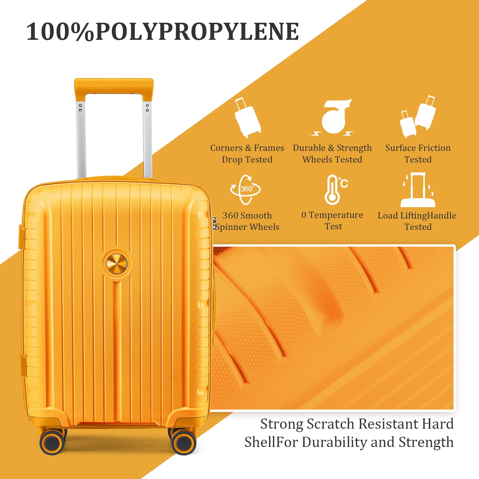 Joyway 5 Piece Luggage Sets Hardshell Lightweight Suitcase with TSA Lock Spinner Wheels