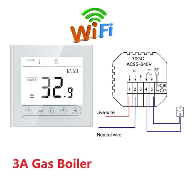 Home Smart Intelligent WiFi Thermostat Room Electric Water Gas Boiler Floor Heating Temperature Controller ,Easy to Install